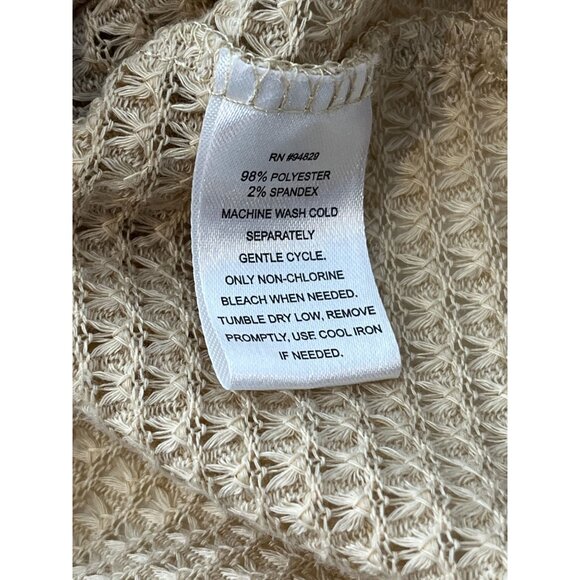 Derek Heart Top Womens Small Cardigan Button Down Waffle Knit Tan Brown Casual - Picture 10 of 15